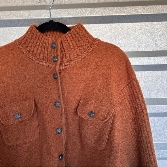 Vintage Casual Corner 100% Wool Brown Button Cardigan Sweater Size Large - Picture 8 of 8